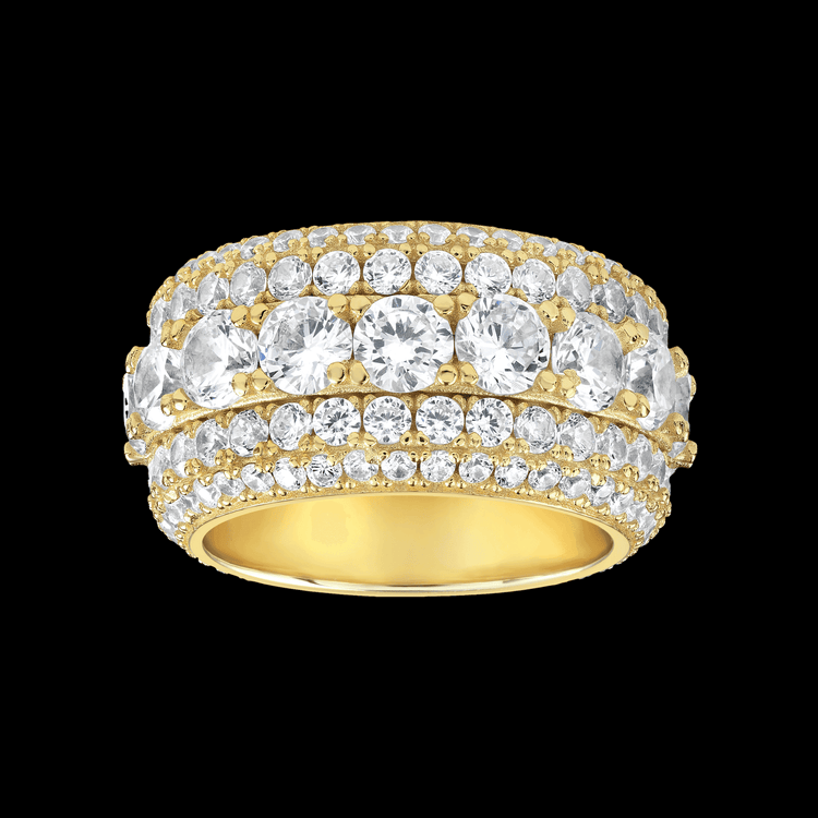 10k Solid Gold 5 Layer Band Ring-VS Diamonds
