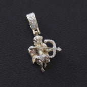 Solid Gold Iced Cupid Pendant-VS Diamonds