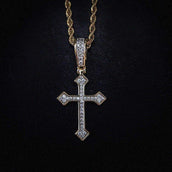Solid Gold Iced Celtic Cross Pendant-VS Diamonds