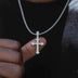 10k Solid Gold Micro Celtic Cross V.2 in White Gold - The GLD Shop