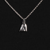 Solid White Gold Micro Ghost Pendant-VS Diamonds