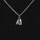 Solid White Gold Micro Ghost Pendant-VS Diamonds