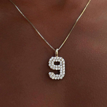 10k Solid Gold Number Pendants - The GLD Shop