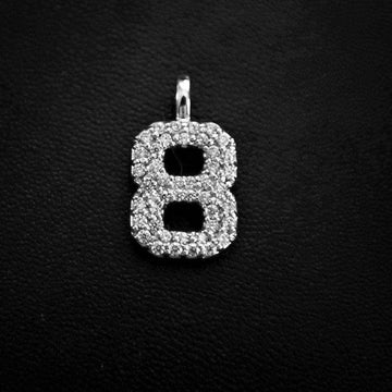 10k Solid Gold Number Pendants in White Gold - The GLD Shop