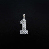 Solid Gold Number Pendants in White Gold-VS Diamonds