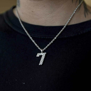10k Solid Gold Number Pendants in White Gold - The GLD Shop