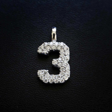 10k Solid Gold Number Pendants in White Gold - The GLD Shop
