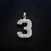 10k Solid Gold Number Pendants in White Gold - The GLD Shop