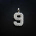 10k Solid Gold Number Pendants in White Gold - The GLD Shop