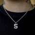 10k Solid Gold Number Pendants in White Gold - The GLD Shop