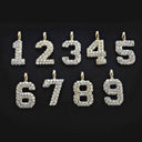 Solid Gold Number Pendants in Yellow Gold-VS Diamonds