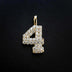 10k Solid Gold Number Pendants in Yellow Gold - The GLD Shop