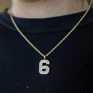 10k Solid Gold Number Pendants in Yellow Gold - The GLD Shop