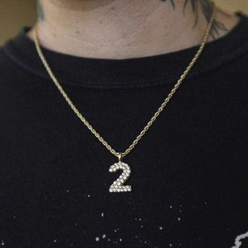 10k Solid Gold Number Pendants in Yellow Gold - The GLD Shop
