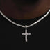 10k Solid White Gold Diamond Cross - The GLD Shop