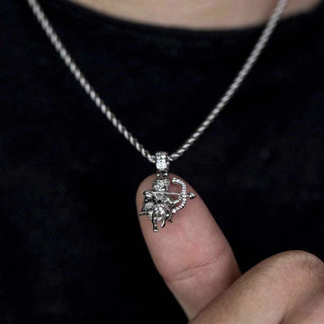 10k Solid White Gold Iced Cupid - The GLD Shop