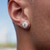 Pendiente de botón agrupado de 10 mm en oro blanco