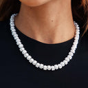 Cadena de Perlas Agrupadas en Oro Blanco - 10MM