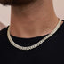 8.5MM Diamond Prong Cuban Necklace - Yellow Gold