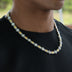 Iced Canary Star Oval Chain in White Gold - 12MM
