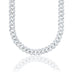 Moissanite Diamond Prong Cuban Chain in Sterling Silver - 12mm
