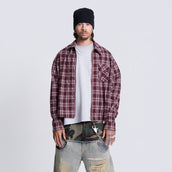 Camisa de franela GLD en rojo oscuro