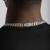 Paquete de Cadena Cubana y Pulsera de Diamantes en Oro Blanco - 12mm