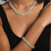 Conjunto de collar y pulsera Cuban Link de diamantes en oro amarillo - 12 mm