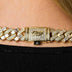 12mm Mixed Stone Diamond Cuban Necklace - Yellow Gold