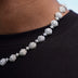 Iced Clustered Pearl Flower Chain in White Gold - 12MM