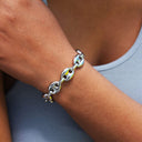 Pulsera de cadena Mariner hinchada de oro blanco - 12 mm