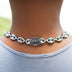 Collar de cadena Mariner abultada de oro blanco - 12 mm