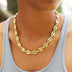 Collar de cadena de eslabones mariner inflados en oro amarillo - 12 mm
