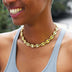 Collar de cadena de eslabones mariner inflados en oro amarillo - 12 mm