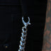 12MM Miami Cuban w/ 12MM Carabiner Pant Chain in White Gold