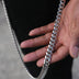 12MM Miami Cuban w/ 12MM Carabiner Pant Chain in White Gold