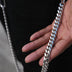 12MM Miami Cuban w/ 65MM Carabiner Pant Chain in White Gold