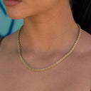 Collar de cadena tipo cuerda en oro amarillo - 4mm