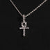 14k Solid White Gold Micro Ankh Cross - The GLD Shop