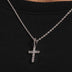 14k Solid White Gold Micro Diamond Cross - The GLD Shop
