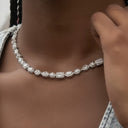 Collar pavé mixto de diamantes