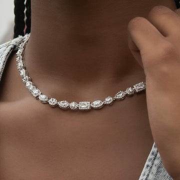Mixed Diamond Pave Necklace
