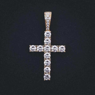 18k Vermeil Diamond Cross
