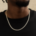Round Cut Tennis Necklace in Yellow Gold - 3mm
