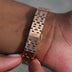 Reloj Mini Visionary de 25 mm con correa de acero inoxidable - Oro rosa - Esfera marrón chocolate