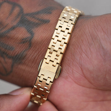 Reloj Mini Visionary de acero inoxidable con correa de 25 mm - Dorado - Esfera negra