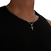 Micro Simple Cross Pendant in Black