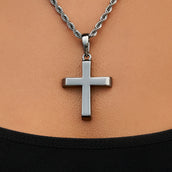Simple Cross Pendant in Black