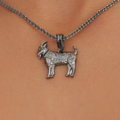 Micro Simple Goat Pendant in Black