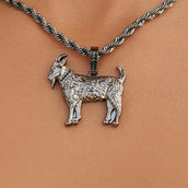Simple Goat Pendant in Black